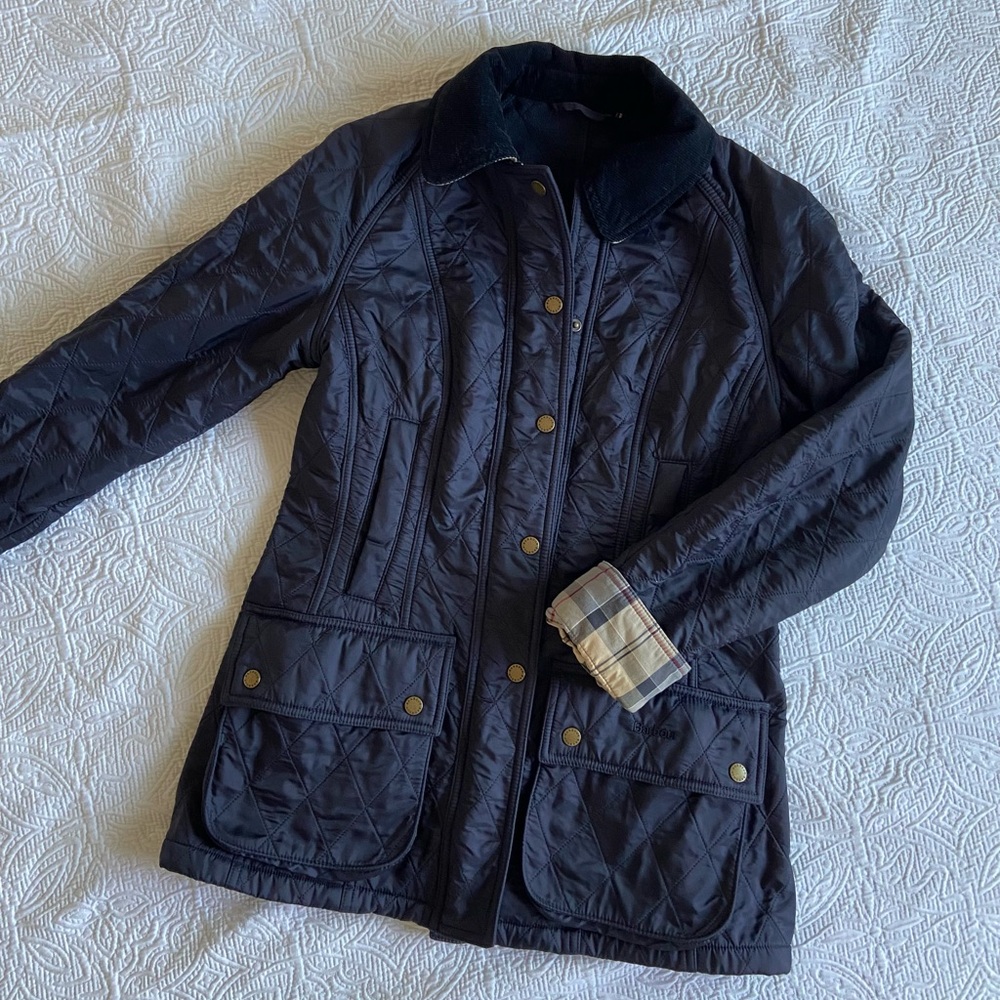 Barbour Navy Quilted Jacket Sz 4